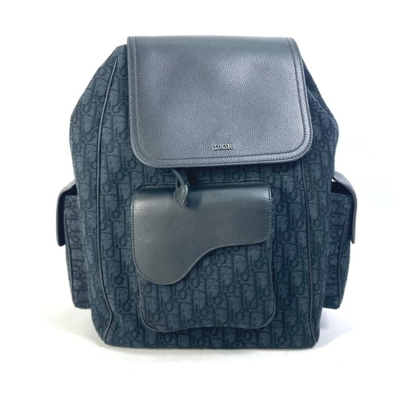 Christian Dior Dior Saddle Oblique Backpack (1ADBA161YKS, 23SS) in Navy Canva... - Picture 1 of 13